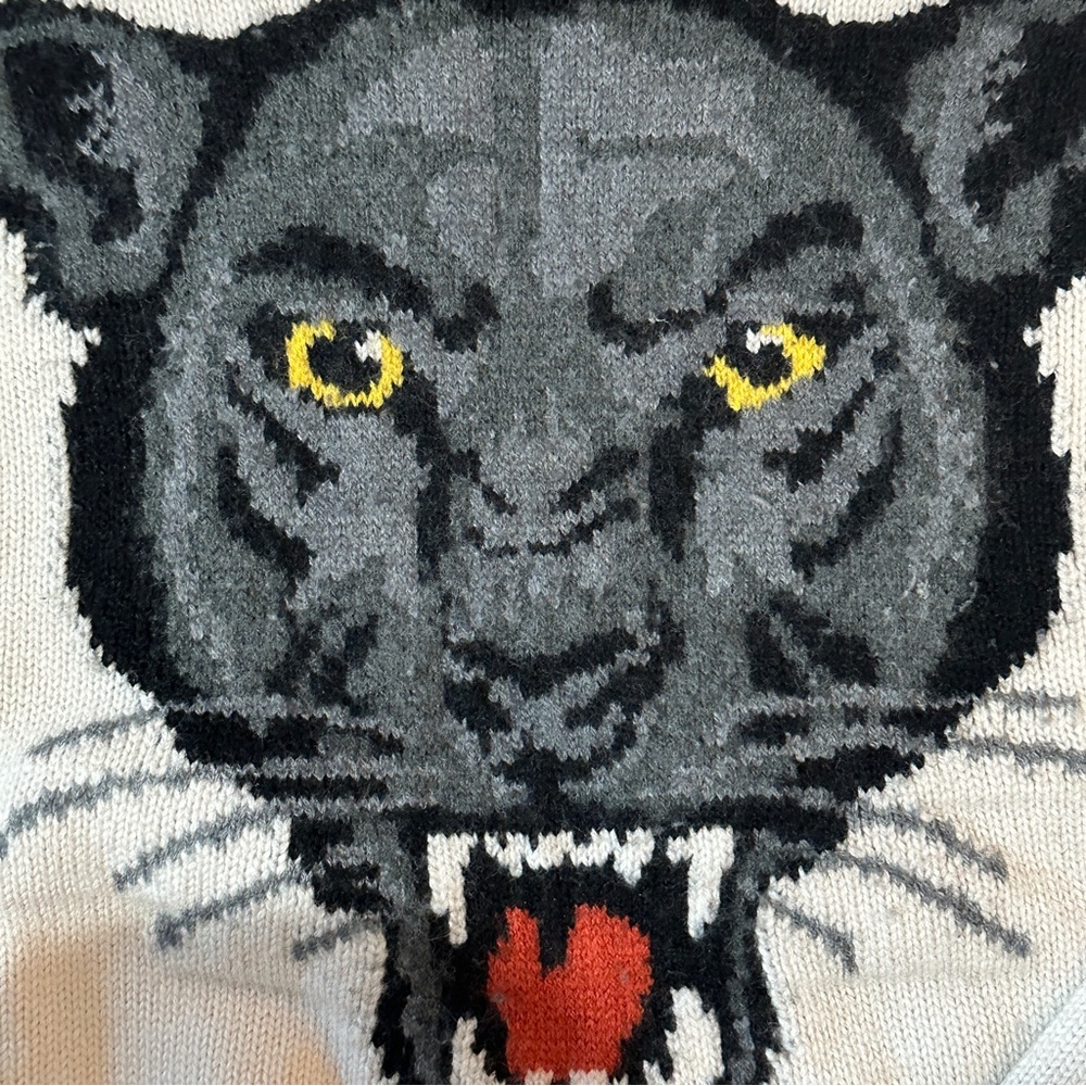 Straight to Hell Women's sweet revenge Cream Panther Sweater - Picture 5 of 8